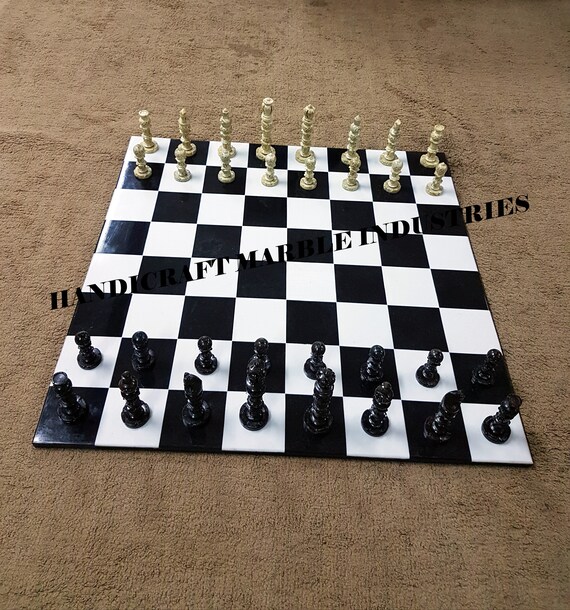 Marble Chess Board Marble Chess Set Modern Pietradura Etsy