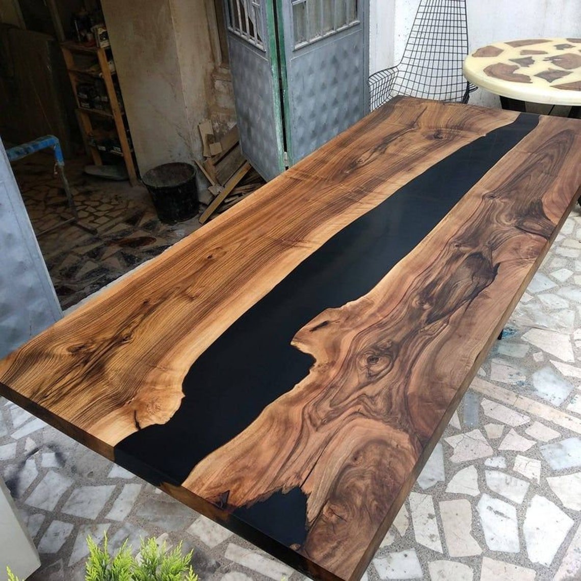 Epoxy Tisch Live Edge Holztisch Epoxidharz Flusstisch | Etsy