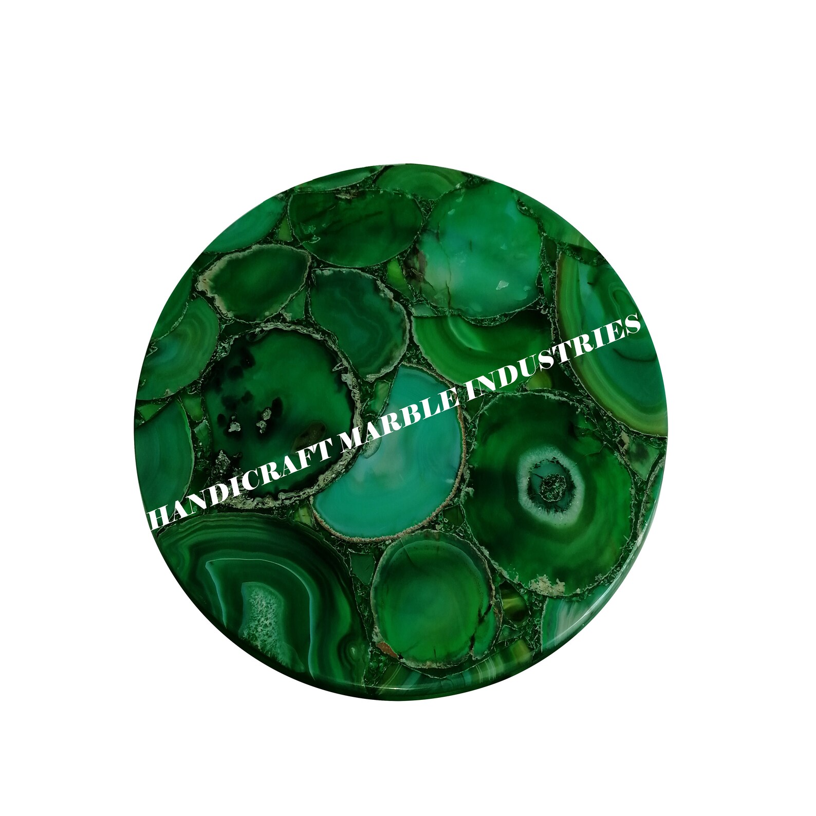 12 Agate Table Top Round Coffee Table Green Agate Etsy