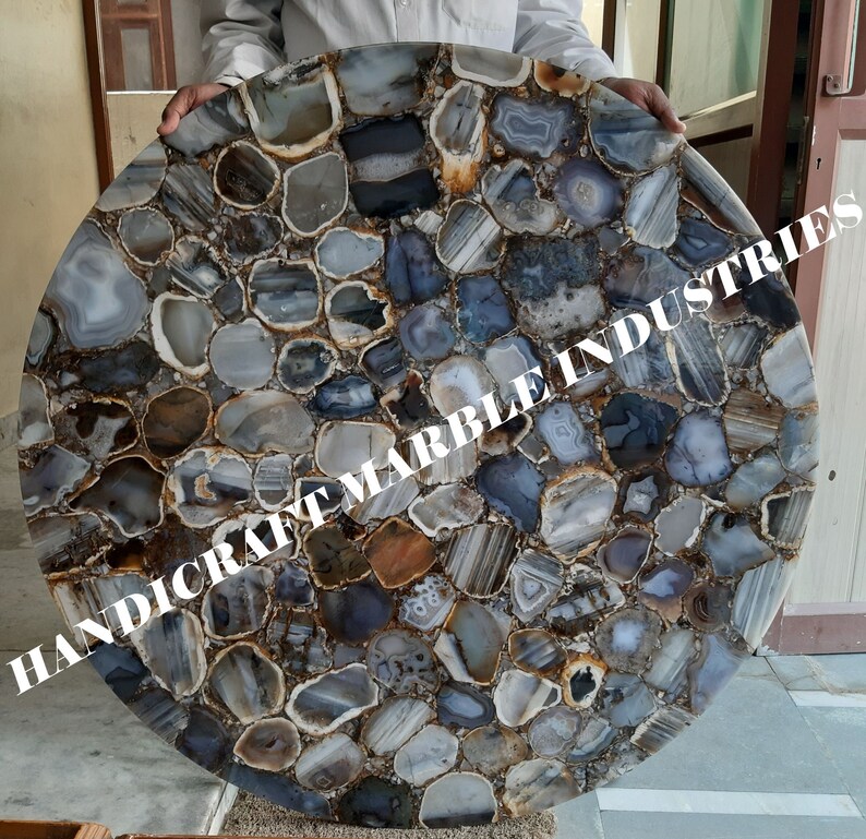 30 Round Agate Table Top Agate Stone Round Table Agate Etsy