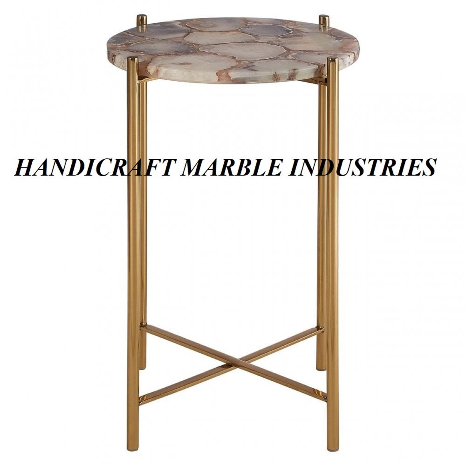 Natural Agate Side Table Agate Stone Table With Stand Etsy