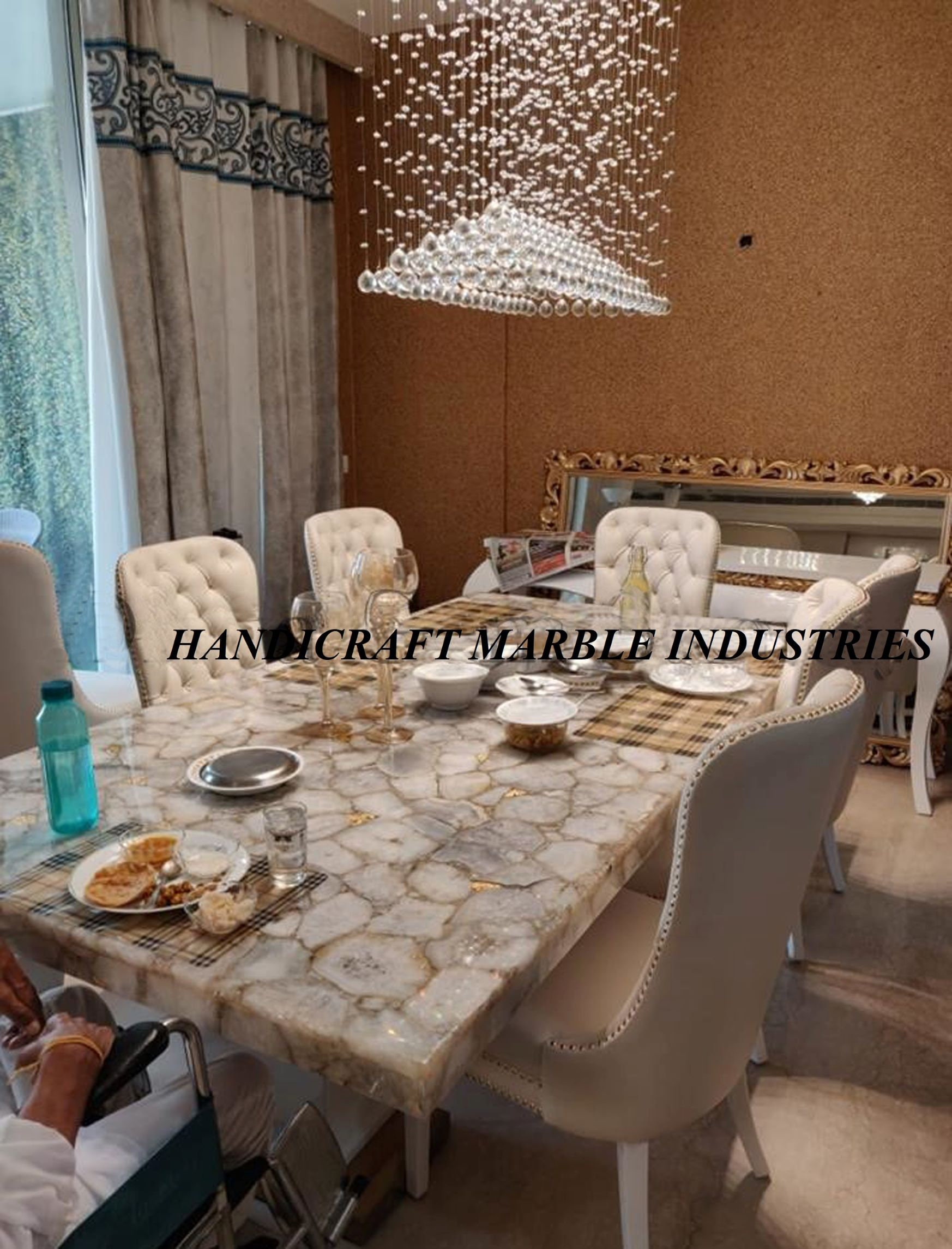 White Agate Dining Table Natural Crystal Agate Dining Table Etsy