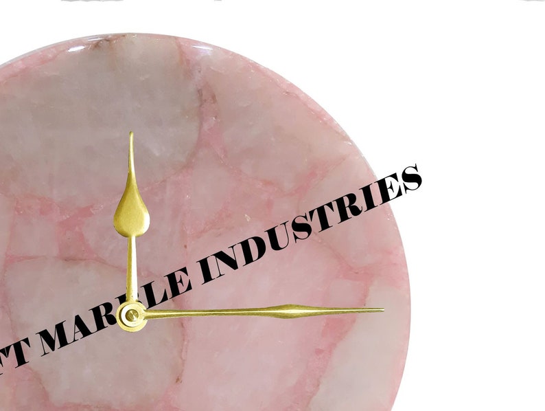 Rose Quartz Wall Clock Quartz Wall Clock Round Natural Stone Etsy