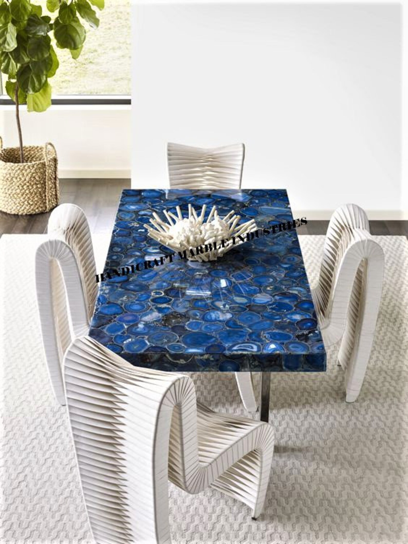 Blue Agate Dining Table Blue Agate Console Table Blue Agate Etsy