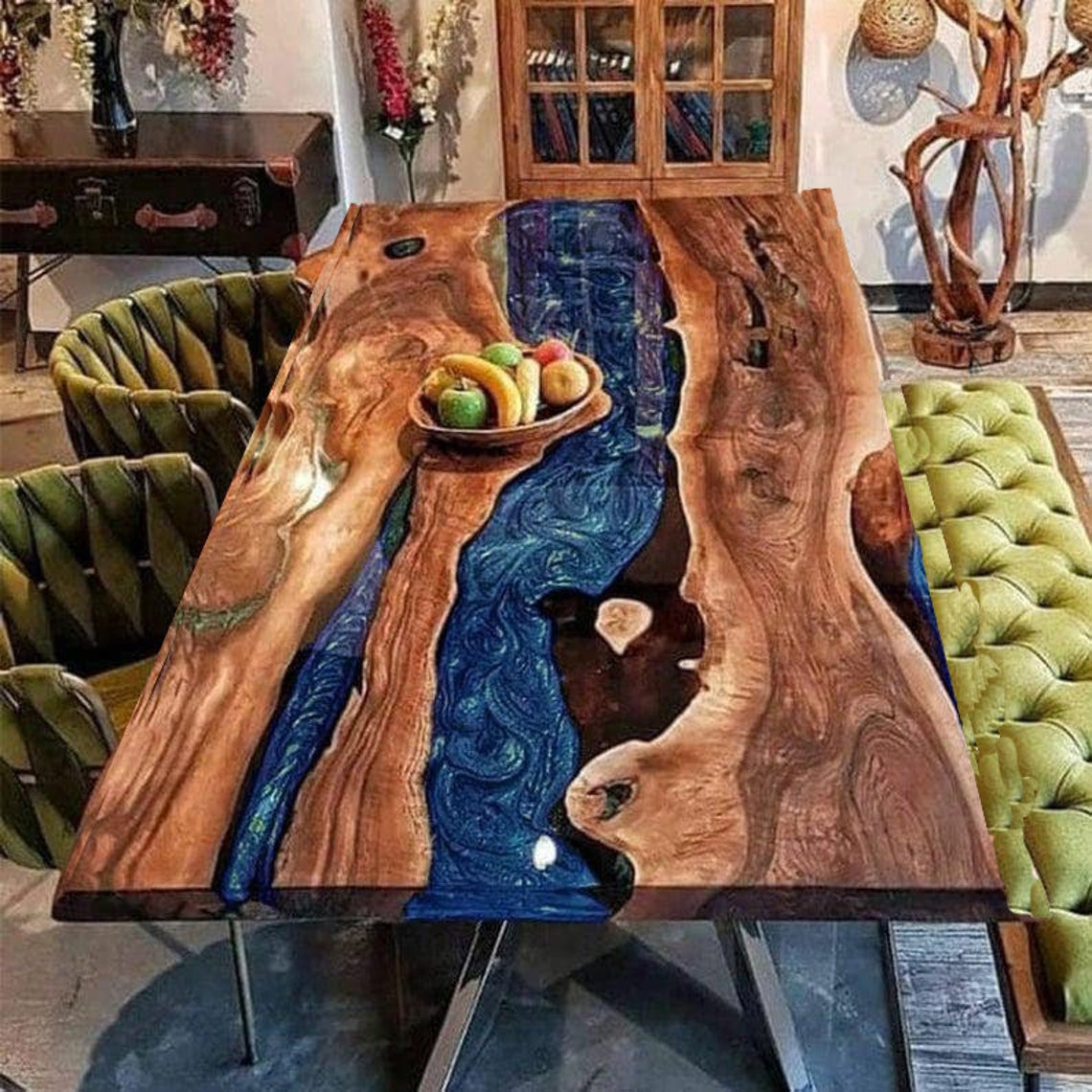 Epoxy Tisch Live Edge Holztisch Epoxidharz Flusstisch Etsy