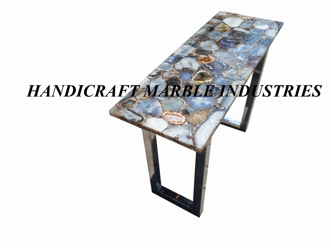 Natural Agate Console Table Natural Agate Dining Table Etsy