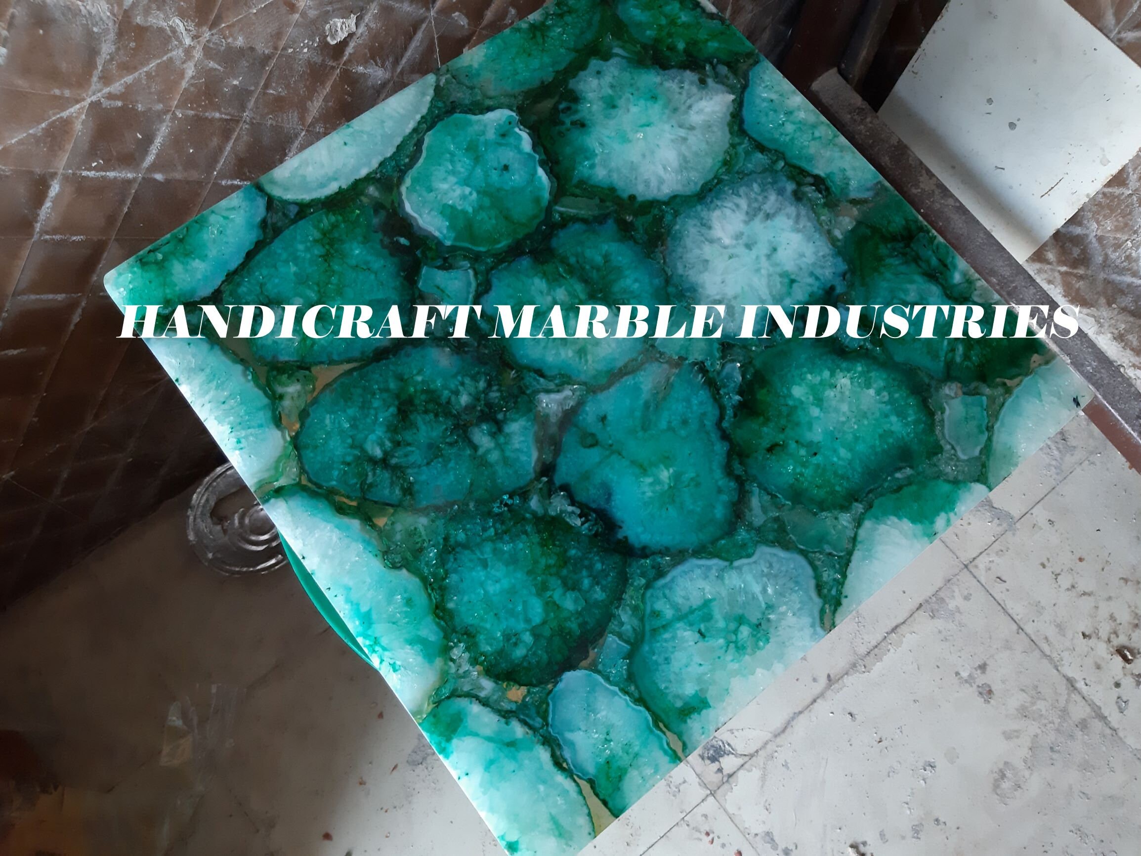 Green Agate Table Natural Agate Table Green Agate Stone Etsy