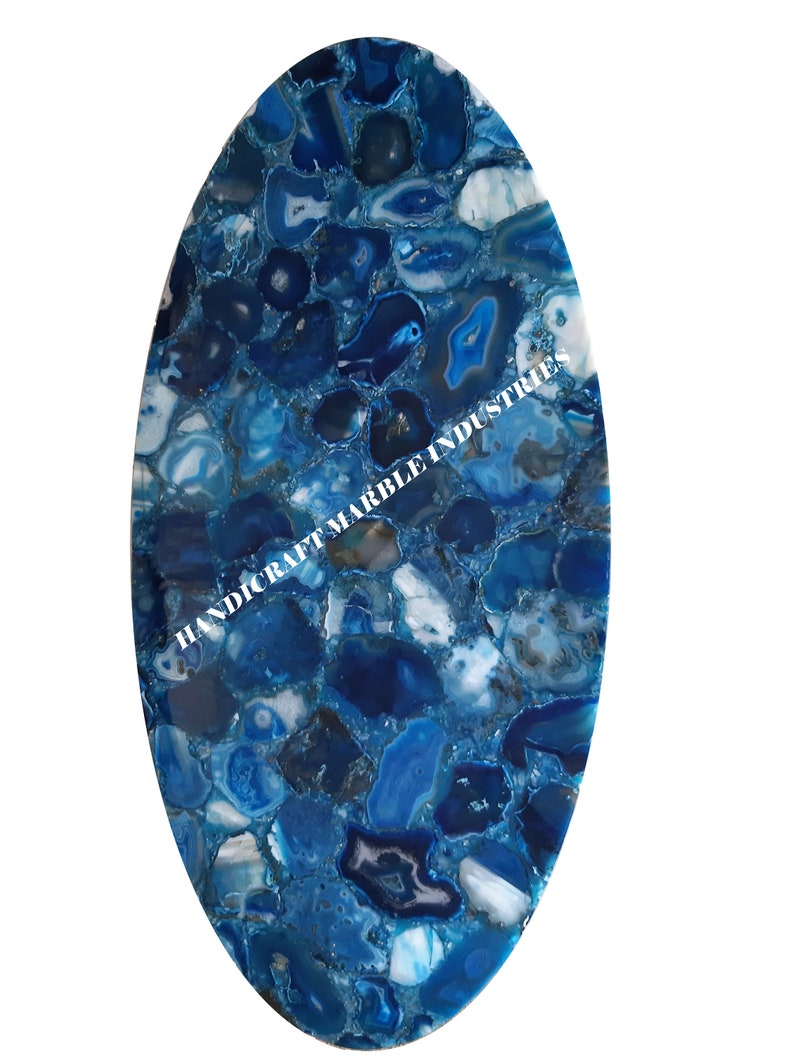 Agate Table Top Blue Agate Table Natural Agate Table Agate Etsy