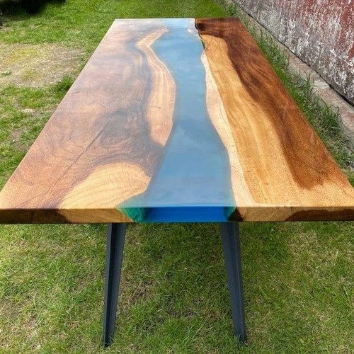 Epoxy Table Live Edge Wooden Table Epoxy Resin River Table Etsy