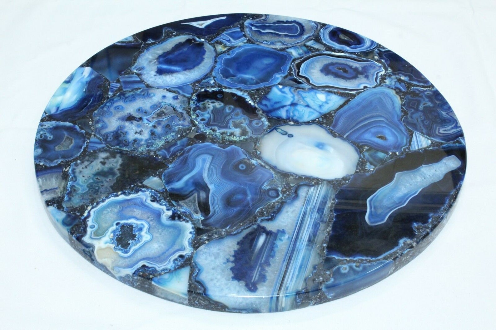 Blue Agate Table Top Round Table Side Table Coffee Table Etsy