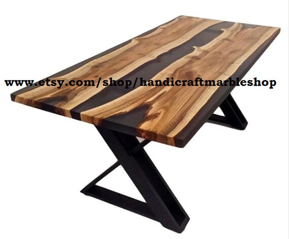 Epoxy Table With Black Metal Legs Wood Epoxy Table Black Epoxy