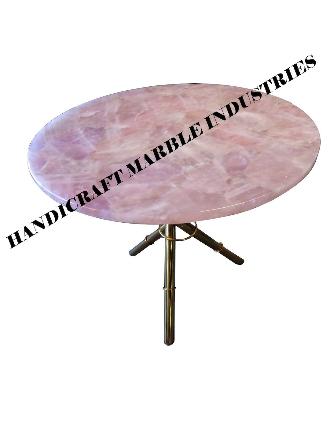 Rose Quartz Table Top, Pink Rose Quartz Stone Table, Rose Quartz Side Table, Rose Quartz Center