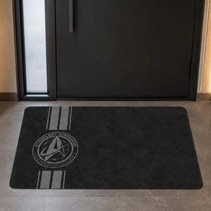 スタートレック スターフリートコマンド ラバーフロアマット、屋内屋外用ドアマット、準備室、ゲームルーム、ガレージ、オフィス用マット、SFギフト