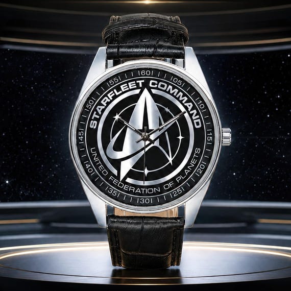 Star Trek Watch Stainless Steel Leather Strap.