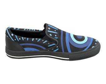 Women's Slip-on Shoes, Canvas Evil Eye of Protection.