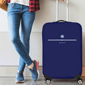 荷物バッグカバー：ギリシャの紋章と国旗、旅行、機内持ち込み手荷物の保護、休暇、ユニークなギリシャ旅行ギフト。