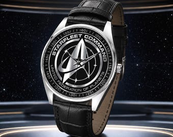 Star Trek Watch Stainless Steel Leather Strap.