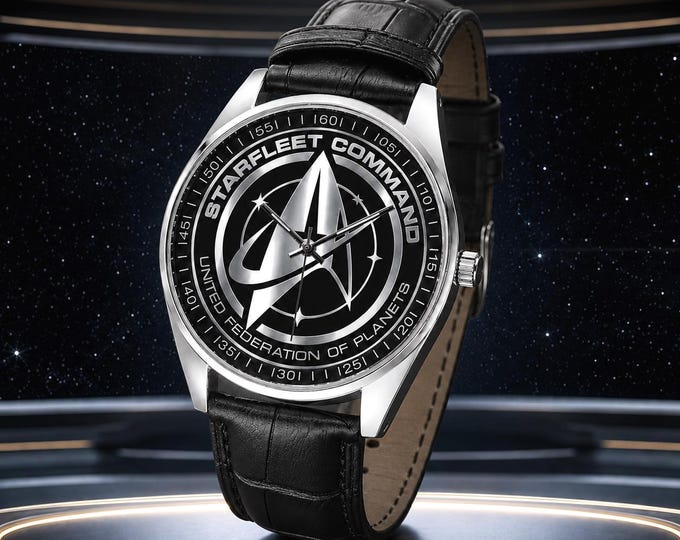 Featured listing image: Star Trek Watch Stainless Steel Leather Strap.