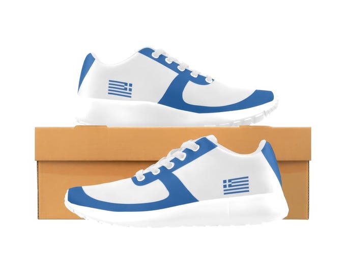 Women's Greek Flag Running, Walking Shoes