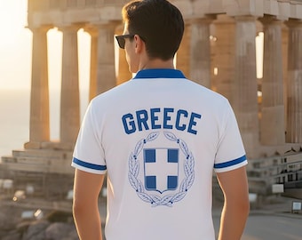 Men's Greece Coat of Arms Polo Shirt.