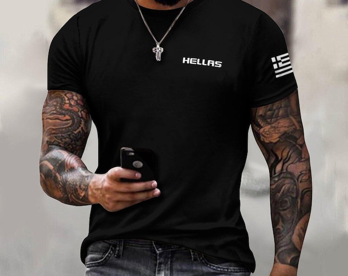 Greek HELLAS,  T-Shirt with Greek Flag