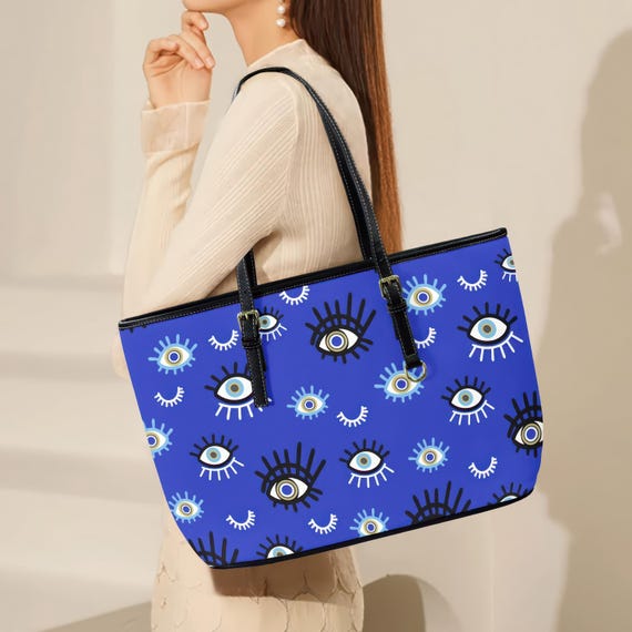 Greek Mati, Evil Eye Tote Bag Greek Protection, Travel & Shopper