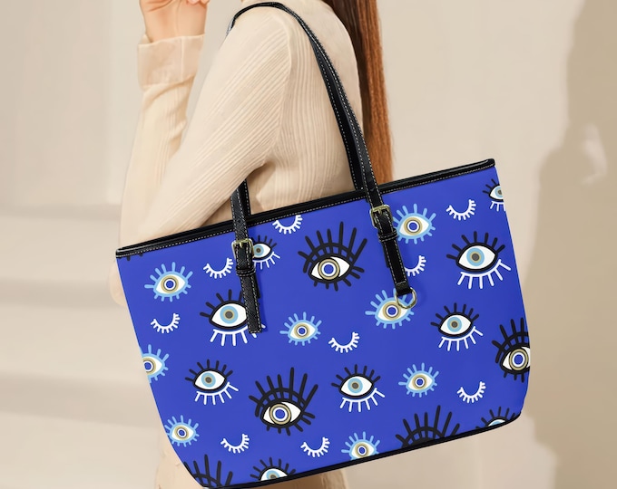 Greek Mati, Evil Eye Tote Bag Greek Protection, Travel & Shopper