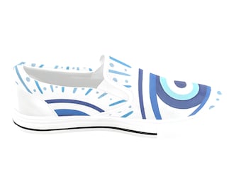 Women's Slip-on Shoes, Canvas, Evil Eye of Protection.