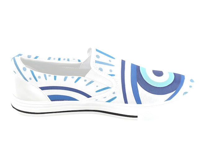 Women's Slip-on Shoes, Canvas, Evil Eye of Protection.