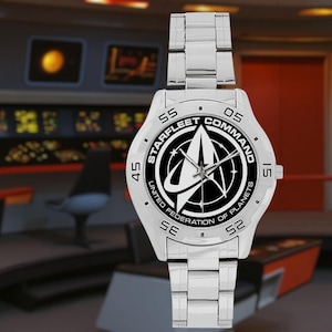 Reloj de Comando de la Flota Estelar de Star Trek: reloj de ciencia ficción de acero inoxidable