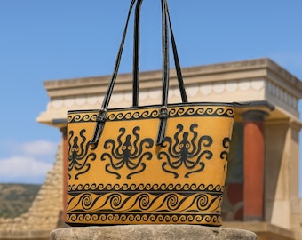 Leather Minoan Greece, Crete Octopus Bag