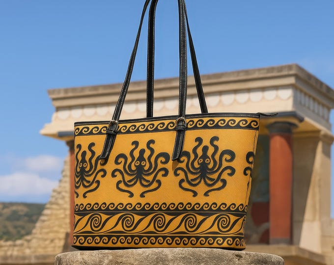Leather Minoan Greece, Crete Octopus Bag