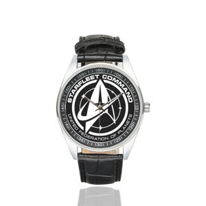Star Trek watch gift for Trekkie and sci fi fans shown in packaging.
