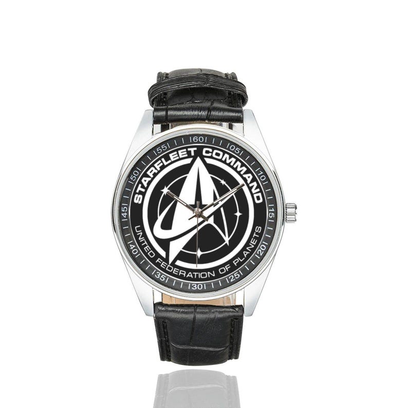 Star Trek watch gift for Trekkie and sci fi fans shown in packaging.