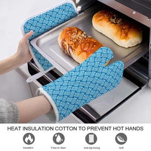 Greek Flag Oven Mitt & Pot Holder Set, Kitchen Gloves, baking gift