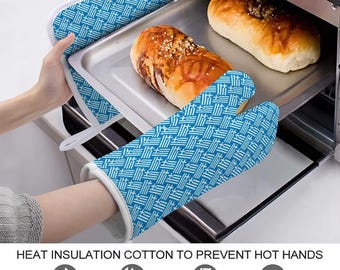 Greek Flag Oven Mitt & Pot Holder Set