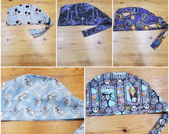 Scrub caps for long hair. Handmade, 100% cotton..