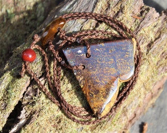 Australische boulder opaal ketting, Australische tijgerooghanger en mookaiet jaspis, Australisch gemaakt helende zomersieraden cadeau