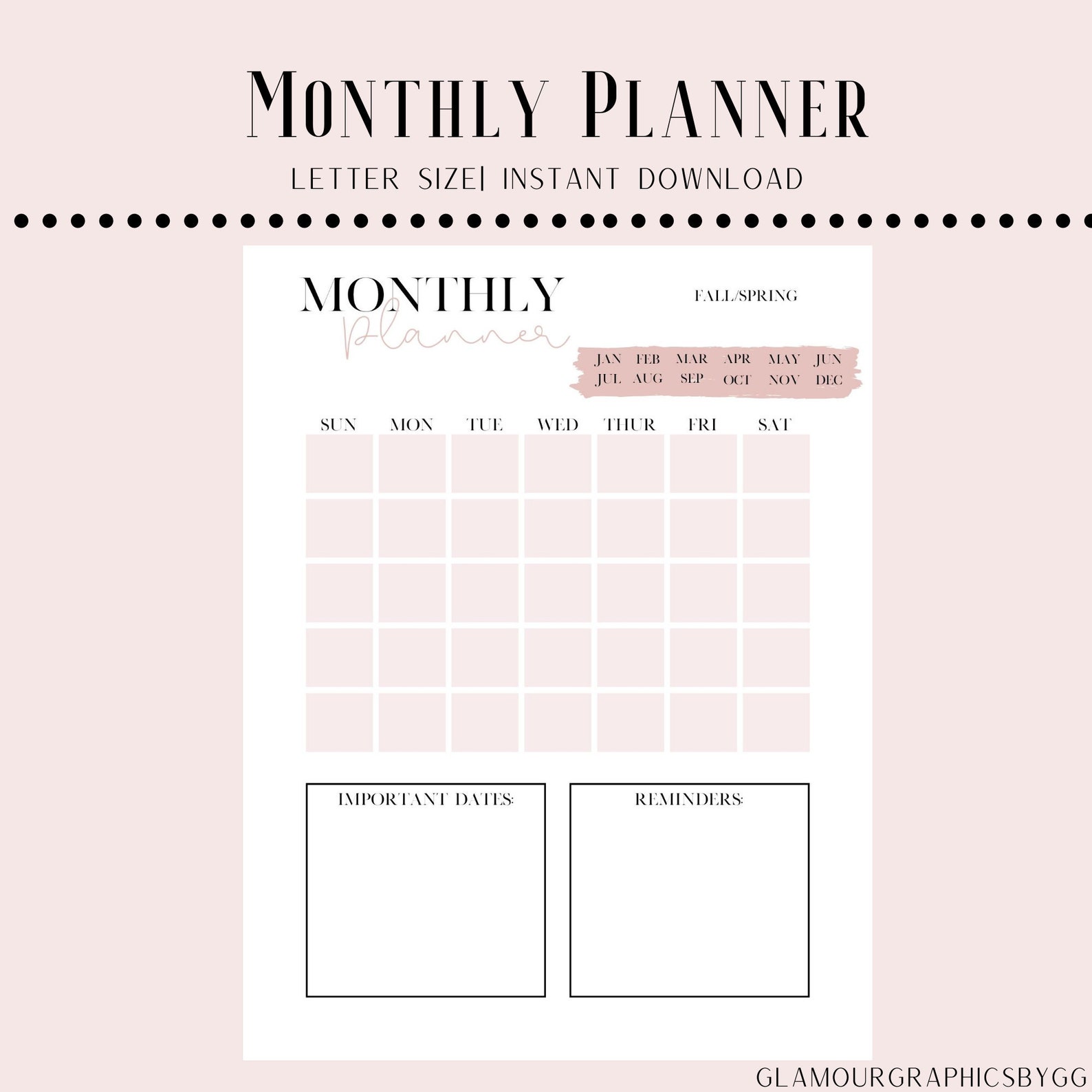 Monthly Planner Planner School Planner Printable Planner Etsy