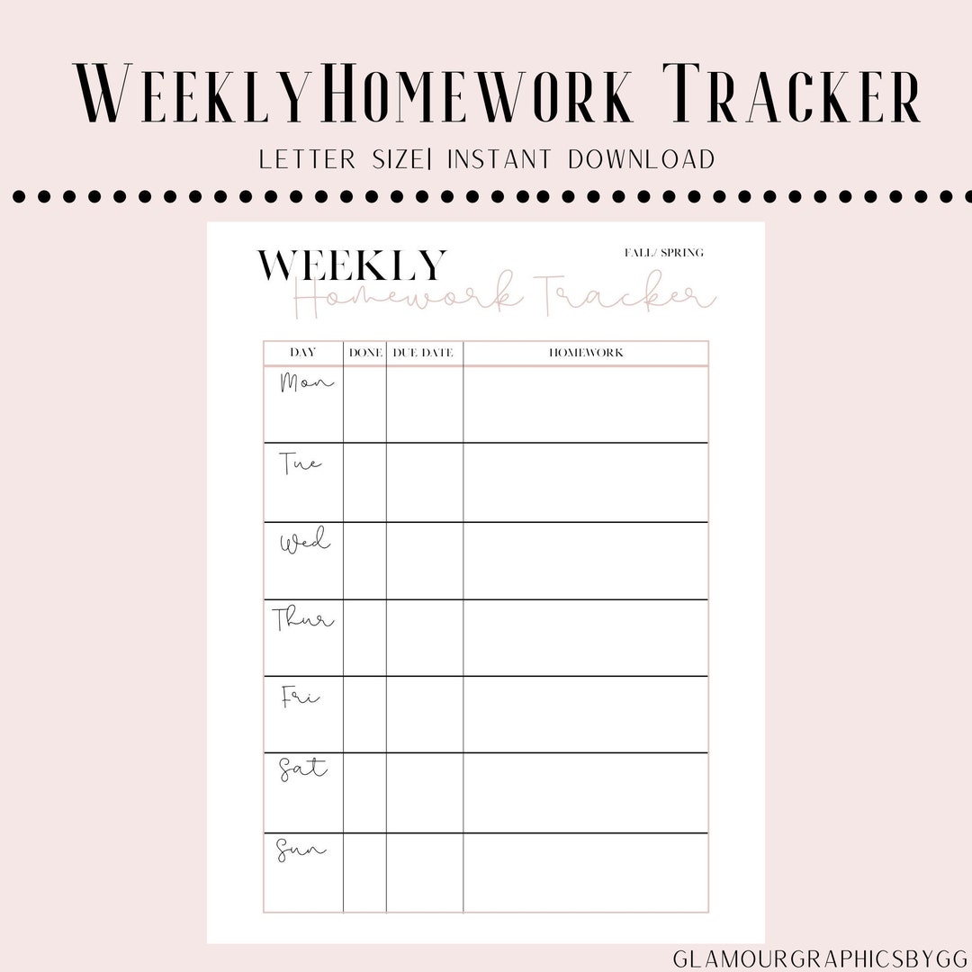 Weekly Homework Planner {FREE PRINTABLE}