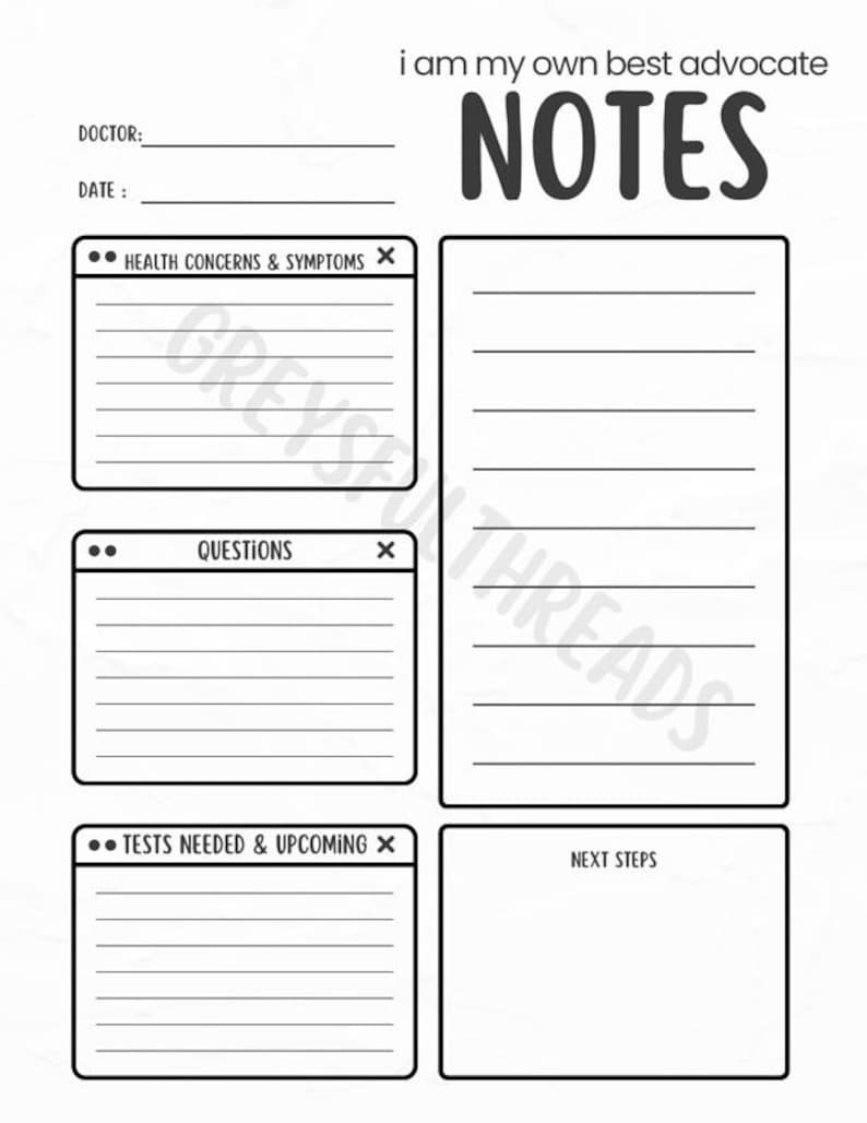 Doctor Appointment Prep & Notes - Etsy