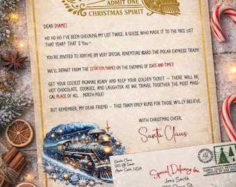 Polar Express Letter from Santa Personalized | Christmas Eve Box Letter | North Pole Santa Letter | Magical Holiday Tradition