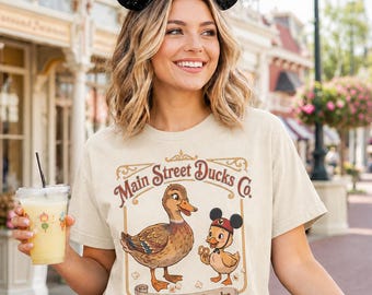 Main Street Ducks Shirt | Here for the Snacks Tee | Theme Park Duck Shirt | Cute Vacation T-Shirt | Retro Duck Graphic Tee | Park Snack
