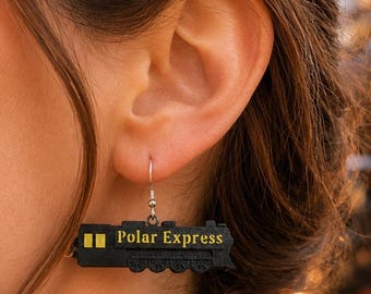 Polar Express Train Earrings | Believe Christmas Earrings | Holiday Train Jewelry | Christmas Movie Night Earrings | Stocking Stuffer Gift