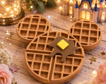 Waffle Magnet | Mouse Ear Waffle Decor | Cruise Door Magnet | Refrigerator Magnet | Breakfast Food Magnet