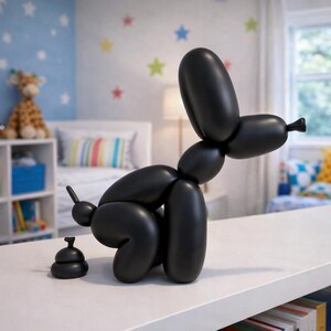 Balloon Dog Sculpture | Funny Modern Dog Statue | Quirky Shelf & Office Decor | Playful Pop Art Home Accent |Unique Gift Idea bild 4