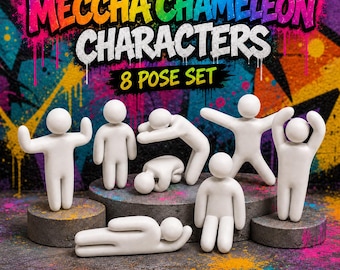 Meccha Chameleon Inspired Characters | 8-Piece Paintable Hide-and-Seek Game Set | DIY 3D Printed Figures | Gamer Gift