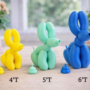 Balloon Dog Sculpture | Funny Modern Dog Statue | Quirky Shelf & Office Decor | Playful Pop Art Home Accent |Unique Gift Idea Yellow