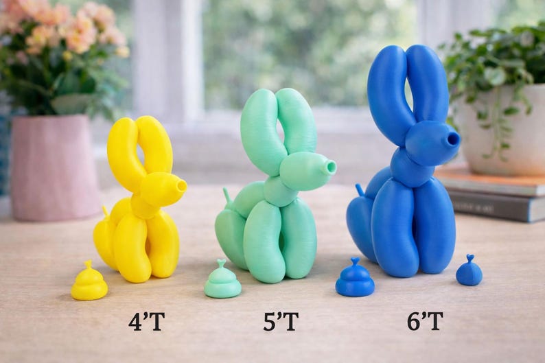 Balloon Dog Sculpture | Funny Modern Dog Statue | Quirky Shelf & Office Decor | Playful Pop Art Home Accent |Unique Gift Idea Yellow