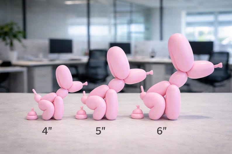 Balloon Dog Sculpture | Funny Modern Dog Statue | Quirky Shelf & Office Decor | Playful Pop Art Home Accent |Unique Gift Idea bild 3